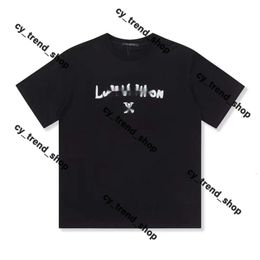 Рубашка для рубашки Louies Vuttion Роскошная мужская дизайнерская футболка дизайнерская футболка черная красная буква рубашки с короткими рукавами Top Top
