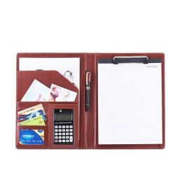Padfolio A4 File Folder PU Leather Documents Bags Calculator Binder Organiser Business Contract Storage Manager Portfolio Office Supplies
