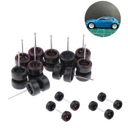 Innovative ABS Basic Modified Parts Vehicle Toy For Hotwheels Tomica Mini GT 1 Set 1/64 Model Car Wheels With Rubber Tyres