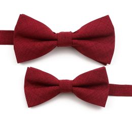 New High Quality Handmade Parent-Children Bowtie Solid Colour Cute Lovely Family Butterfly Wine Red Green Orange Cravats Gift