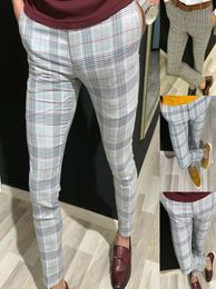 Men039s Checked Trousers Formal Office Trousers Business Dress Pants3655741