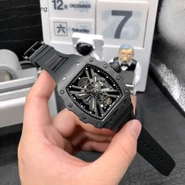 Men's Swiss Luxury Watches Richadmills Automatic Movement Watches Personality Hollowed Out Fashion Tape Luminous Waterproof Atmospheric Tide Designers