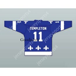 Gdsir Custom BLUE TEMPLETON 11 LE NATIONAL DE QUEBEC HOCKEY JERSEY Top Ed S-6XL