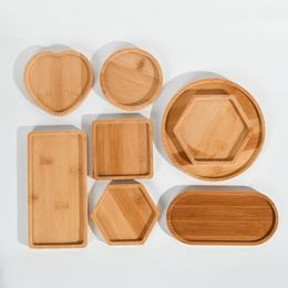 1pc Wooden Soap Dispenser Tray Vanity Countertop Bottles Organizer Holder Round Square Candles Jewelry Storage For Bathroom
