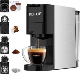 Coffee Makers KOTLIE Single Serve Coffee Maker4in1 Espresso Machine for Nespresso /K cups/LOR/Ground Coffee/illy Coffee ESE Y240403