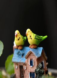 10pcs parrot fairy Garden miniature bird mini jardins Gnomes home accessories terrarium aksesuar ornament resin craft cake decor5316860