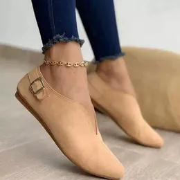 Casual Shoes Women Loafers Retro Pointed Toe Suede Flat 2024 Summer Slip On Female Zapatos Mujer Plus Size 35-43