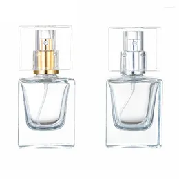 Storage Bottles Empty Bottle Glass Perfume 30ML 50ML Gold Silver Spray Pump 8Pcs With Clear Lid Portable Packaging Container