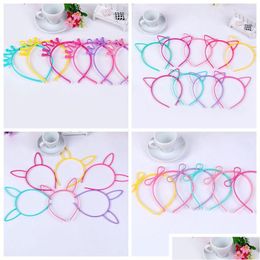 Headbands Crown Cat Ear Headband Hair Hoop 4 Styles Cute Hairband For Girl Plastic Band Accessories Christmas Gift Drop Delivery Jewe Dhdjr