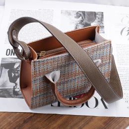 Genuine Leather Bag Strap Women Handbag Belt Shoulder Messenger Crossbody Bag Wide Strap Replacement Lychee Pattern Bag Strap