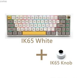Keyboards Feker IK65 Bluetooth VIA mechanical wireless keyboard 2.4G Matcha switch heat exchange pad keyboard RGB metal knob keyboardL2404L2404