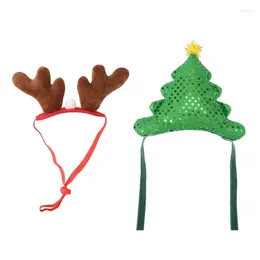 Dog Apparel Dogs Christmas Headwear PoshootProps Antler Headgears Pet Cosplay Accessories R7UB