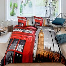 Zestawy pościeli London Big Ben Telefon dla dzieci Kołdra Durex Pełna bliźniak King Size3PCS Duvet Cover Set Bedspread200x200 240x220