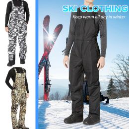 Poles Ski Pants Women and Men Suspenders Outdoor Sports Solid Pocket Windproof Waterproof Warm Winter Snow Snowboard Trousers S5xl