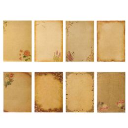 8 Sheets Antique Stationary Paper Set 6" x 8" Kraft Letter Paper Double Sided