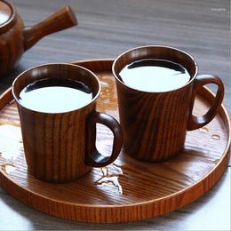 Cups Saucers Eco-friendly 400ml Classical Wooden Beer Tea Coffee Cup Mug Water Bottle Heatproof Home Office Party Drinkware