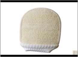 Brushes Sponges Scrubbers 13X20Cm Mitt Soft Exfoliating Back Brush Natural Loofah Gloves For Bath 7Tots Wfuam9003699