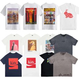 Kith T Shirt Rap Hip Hop Ksubi Male Singer Juice Wrld Tokyo Shibuya Retro Street Fashion Brand Short Sleeve T-shirt vintage t shirt 803