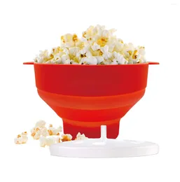 Bowls Large Kitchen Microwave Popcorn Bowl Bucket Silicone DIY Red Maker W/Lid Chips Fruit Dish High Quality Easy Tools Kids