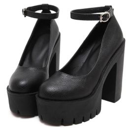 Pumps Spring Autumn Casual High Heels Shoes Sexy Chunky Heel Platform Shoes White Black Size 42 Single shoes