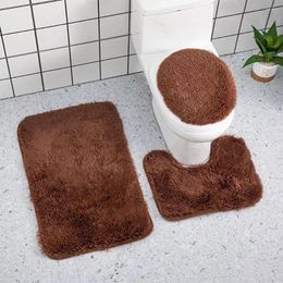 Carpets Striped Bathroom Mat Set Toilet Seat Luxurious Soft Rug Absorbent Bath Trio For Shower Non-slip