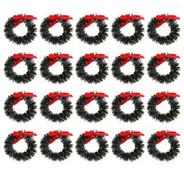 Decorative Flowers 20 Pcs Decorate Christmas Small Wreath House Ring Plastic Hanging Xmas
