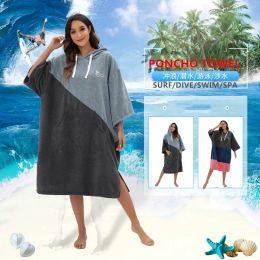 Accessories Surf Poncho Changing Robe QuickDry Hooded Towel Microfiber Beach Blanket Bath Dryer Seaside Swim Wetsuit Change for Adults