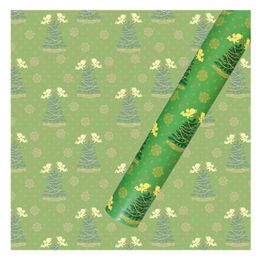 Gift Wrap Green Christmas Wrapping Paper Vintage Elegant For Celebrating