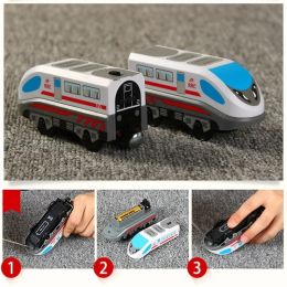 RC Electric Train Set Locomotive Magnetic Train Diecast Slot Toy Fit for Brand Wooden Railway Tracks Toys for Children Gifts