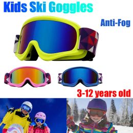 Goggles JSJM New Kids Ski Goggles Double Layers AntiFog UV400 Ski Glasses Snow Snowboard Goggles Children Winter Ski Eyewear Age 312