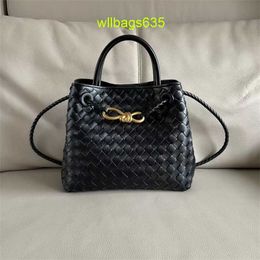 Leather Tote BottegvVenet Andiamo Bags Genuine Leather Woven Bag with Metal Buckle Handbag Cowhide One Shoulder Crossbody Bag Large Capacit have logo HB33ER