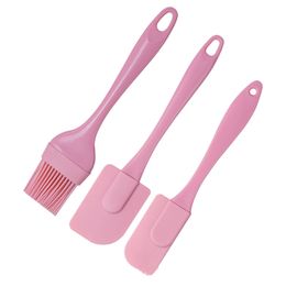 3pcs/set Silicone Spatula Set Cream Scraper Food Grade Non Stick Heat Resistant Spatulas Mixer Cooking Baking Mixing Baking Cake Tools W0227