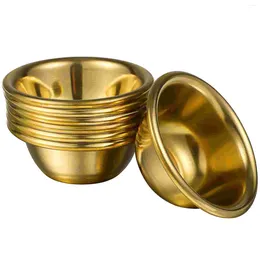 Bowls 7 Pcs Drinking Cup Cups Sacrifice Water Mini Containers Offering Bowl Sacrificing Copper Yoga Tools