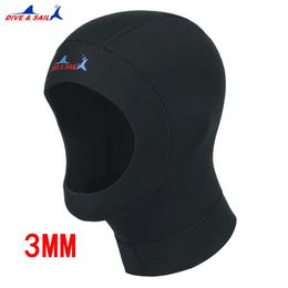 3mm neoprene diving hat professional uniex NCR fabric swimming cap winter coldproof wetsuits head cover helmet swimwear 1pcs 240403