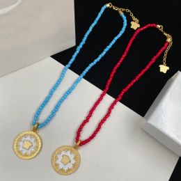 2024 Designer Vintage Necklaces Mens Womens Necklace Starts Brand Double Lette Trendy Golden Necklaces For Women Jewelry Designers Gifts