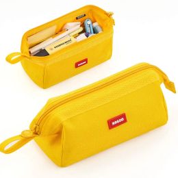 Bags simple Solid Colour pencil case Large capacity school Pencil cases canvas student stationery box storage bag women Cosmetic bag