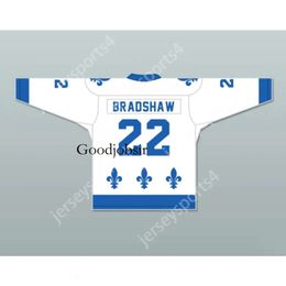 Gdsir Custom WHITE STEVE BRADSHAW 22 LE NATIONAL DE QUEBEC HOCKEY JERSEY NEW Top Ed S-M-L-XL-XXL-3XL-4XL-5XL-6XL