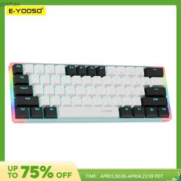 Keyboards E-YOOSO Z11T USB Wired Mechanical Gaming Keyboard Blue Red Switch 61 Keys Gamer Russian Brazilian Portugese for Computer LaptopL2404