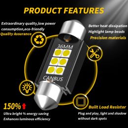 10Pcs C5W LED Bulbs Canbus Festoon-31MM 36MM 39MM 41MM 3030 chip C10W NO ERROR Car Interior Dome Light Reading Light 12V/24V