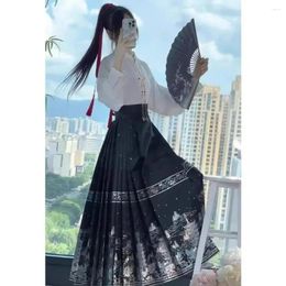 Skirts Chinese Light National Style Set 150 Short Stature Horse Face Skirt Autumn 2024 Han Daily