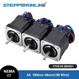 Brushes Nema 17 Stepper Motor 48mm 42bygh Stepping Motor 2a (17hs192004s1) Motor 4lead 1m Cable for 3d Printer Cnc Xyz Motor