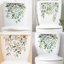 Window Stickers Small Fresh 3D Wall Green Plant Bathroom Toilet Home Renovation Self-Adhesive Glass Wallpaper