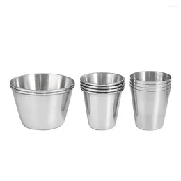 Cups Saucers 1PC Mini Stainless Steel Cup Home Kitchen Drinking Set Outdoor Portable Camping Travel Mug Durable Metal Tea