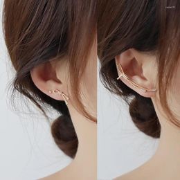 Stud Earrings Temperament Bow Women's Simple Asymmetric Ear Bone Clip High-end Sense Round Face Jewellery