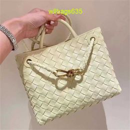 Leather Tote BottegvVenet Andiamo Bags 2024 New Andiamo Woven Bag Large Capacity Handbag Metal Rope Buckle Single Shoulder Crossbody Commut have logo HB0DQX