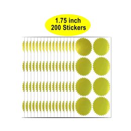 Stickers 200pcs Gold Embossed Stickers Foil Blank Certificate Seal Label 1 3/4" Metallic Wafer for Package Envelope