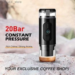 Coffee Makers Wireless heating 7500mAh portable automatic coffee machine 20 bar electric capsule espresso machine for outdoor travel Y240403