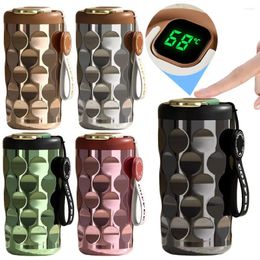 Water Bottles 410ML Insulated Coffee Mug Sports Bottle Leakproof Portable Temperature Display Stainless Steel For Camping Hiking