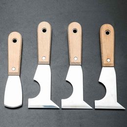 Wooden Handle Stainless Steel Paint Scraper Multifunctional Putty Knife Scraper