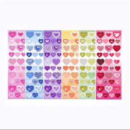 6 Sheets Kawaii Korean Style Heart Shape Deco Stickers For KPOP Toploader Decor Scrapbooking Notebook Notepad Iphone Decorations